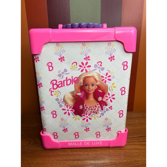 Barbie Barbie pink delux doll carry trunk white purple handle Mattel Tara toy - Picture 5 of 10